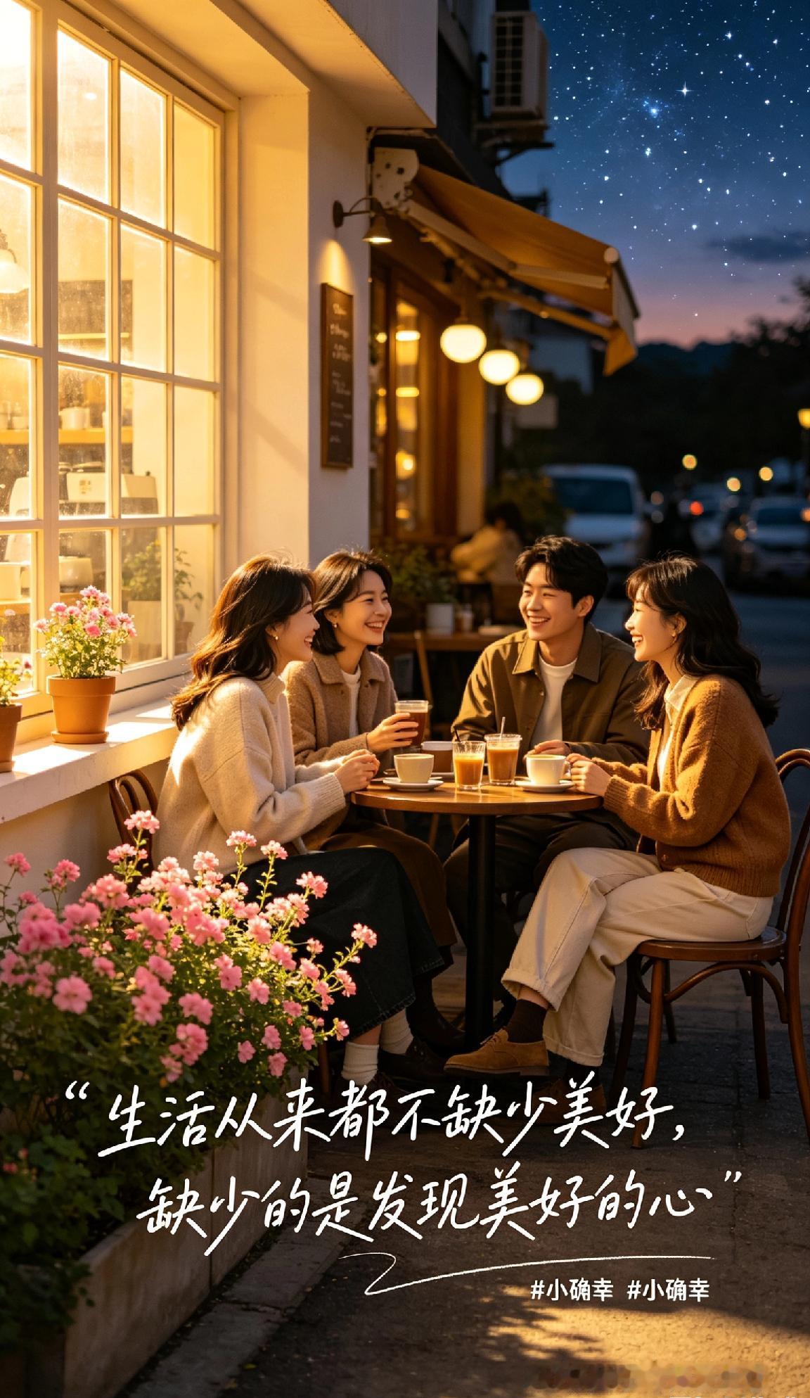 生活从来都不缺少美好，缺少的是发现美好的心。清晨的阳光，傍晚的星辰，路边盛开的小
