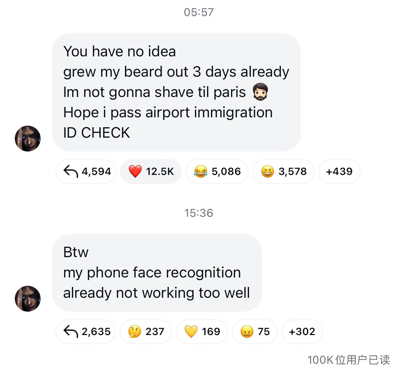 那是手机的问题 不是帅哥你的问题。帅哥说：“三天没刮胡子 手机人脸都识...
