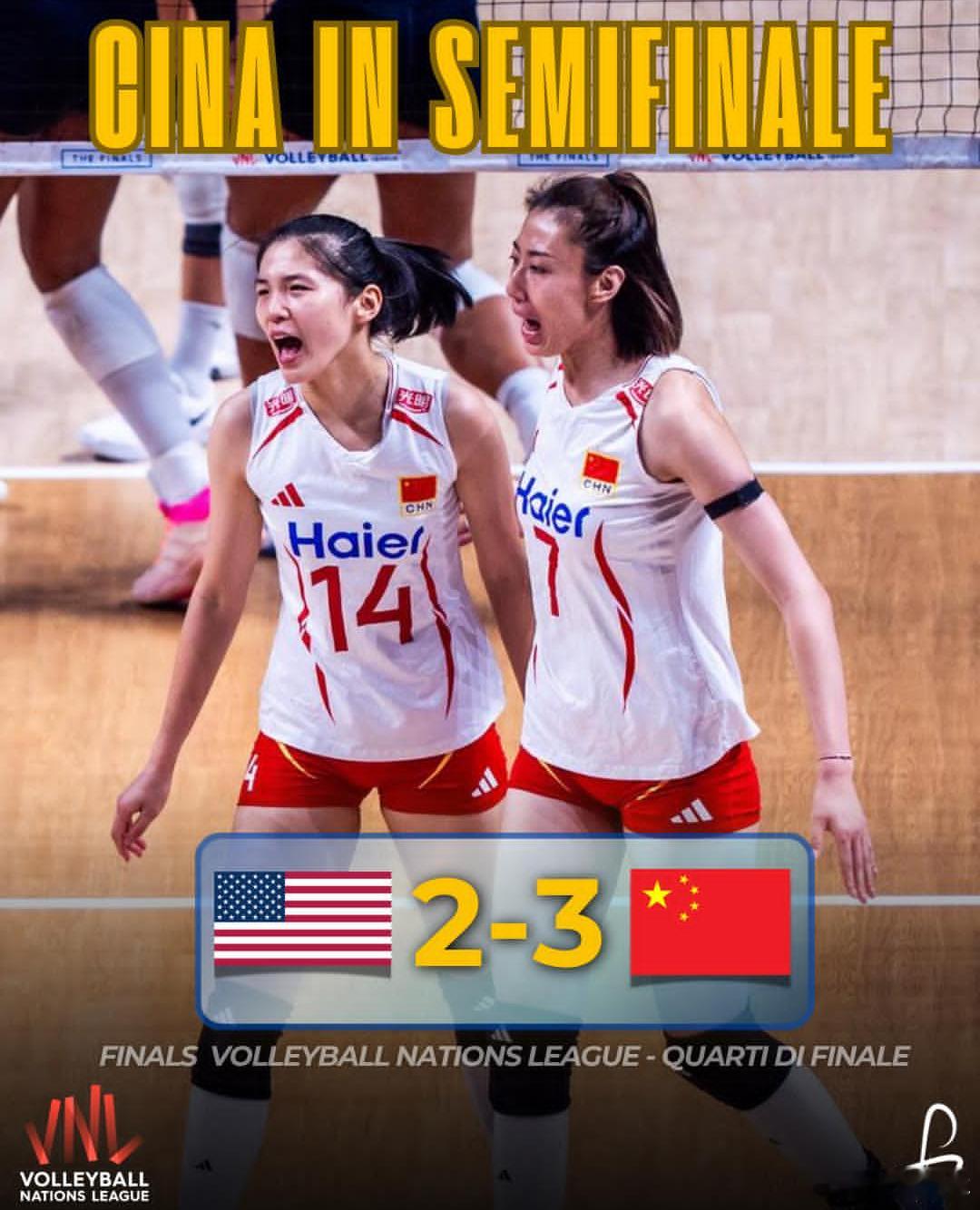 中国女排3比2力克美国，晋级四强，半决赛将对阵土耳其！庄宇珊17分、龚翔宇15分