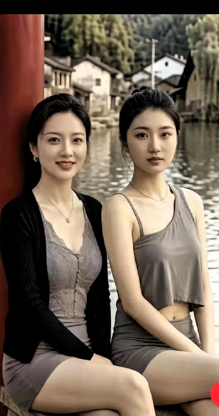 下图的母女，你觉得妈妈美？还是女儿美？
我敢打赌！
99％的人看了照片的母女，认