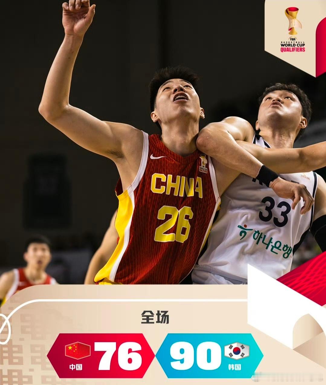 以前是姚明不回来也能赢但非得回来，现在是全部回来才有胜算中国男篮对阵韩国两连败