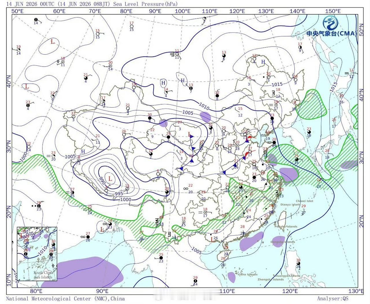 福州刚凉快完就被暴雨锁死

受华南准静止锋影响加上季风水汽上岸，今天到15日，福