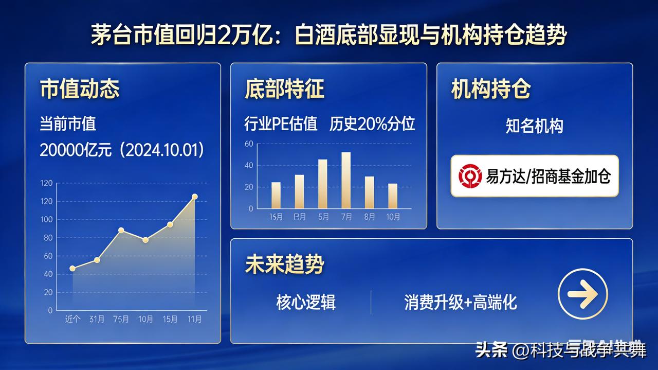 茅台市值回归2万亿&白酒板块投资简报，白酒板块政策/估值/机构仓位三重底部确立；