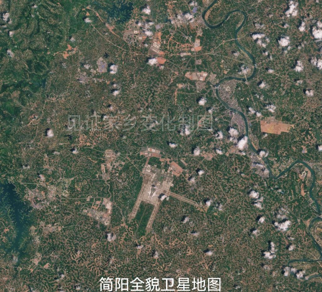 简阳2026年6月最新卫星地图！可以参考一下简阳这半年的发展变化！