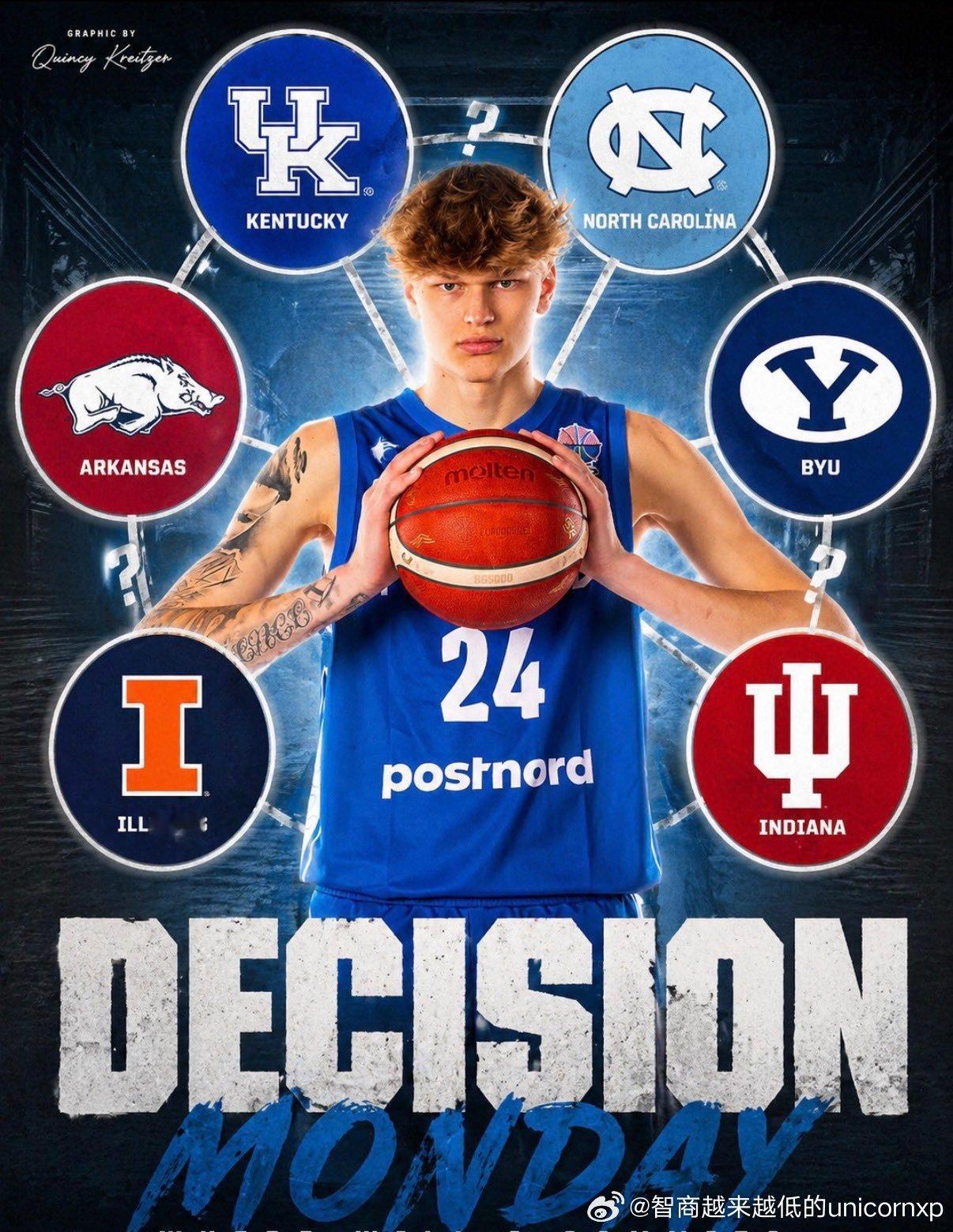 “瘦耶稣”芬兰新星穆里宁周一宣布择校决定NCAANBA