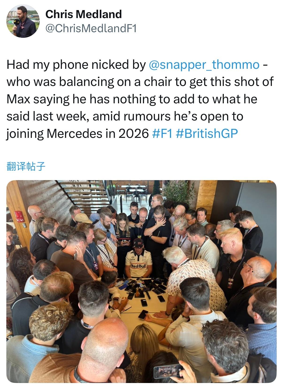 关于明年去向的传闻，维斯塔潘表示，他在上周已经表达过了，没有什么可以补充的。20