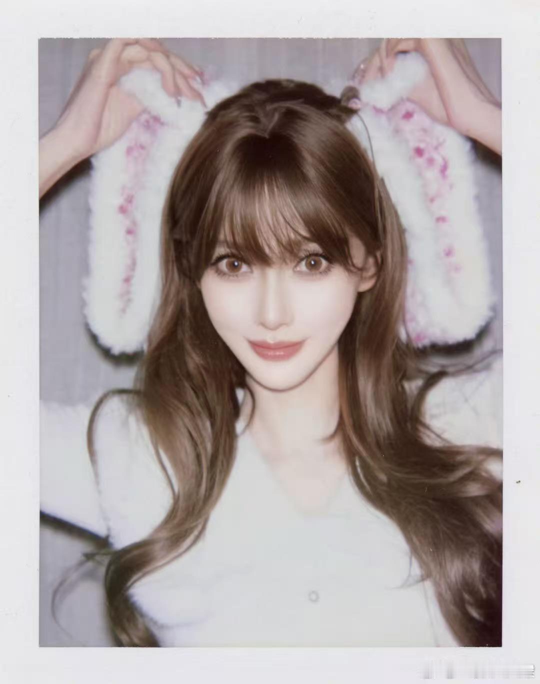 Angelababy兔耳朵撕拉片Angelababy给大家提早拜年Angelab