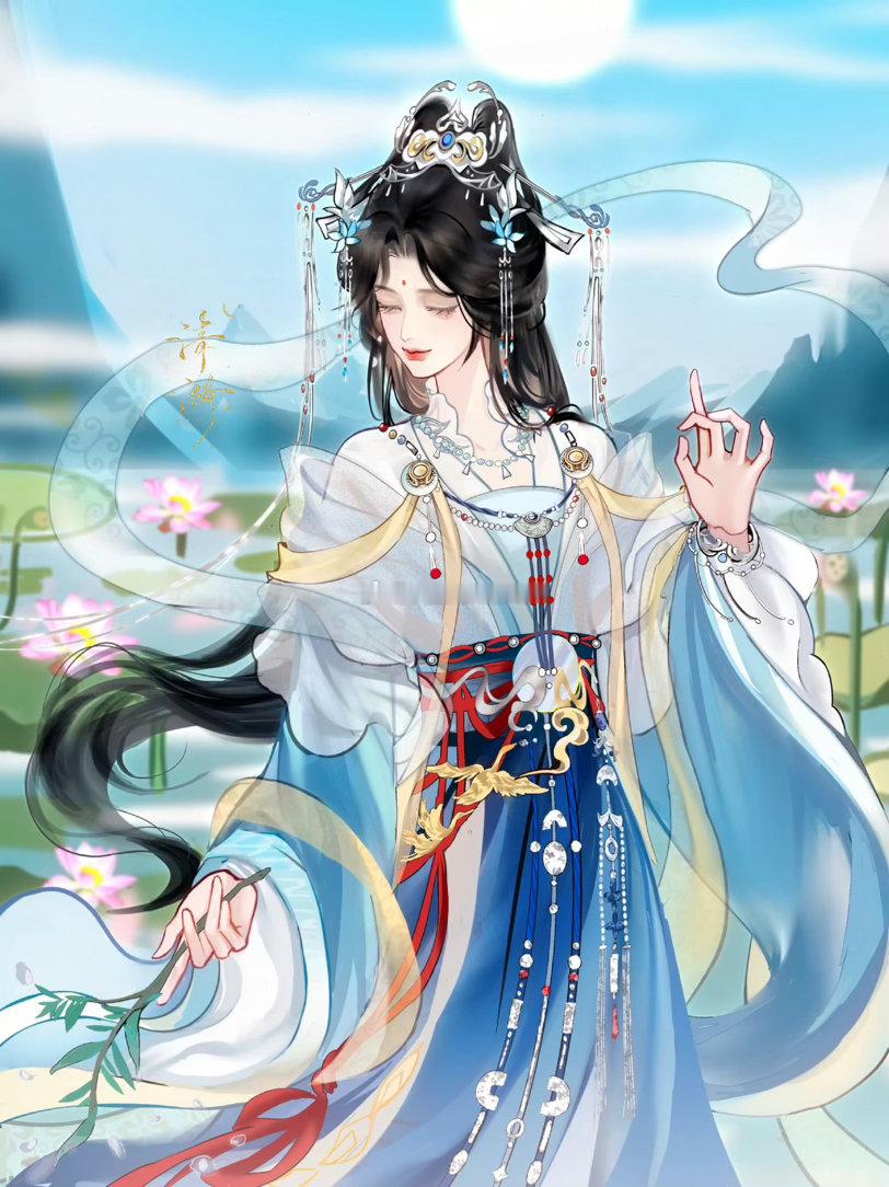 清漪 🌙超话同人绘画大赛🌙盛夏产粮节🌙动漫仲夏狂欢季本是双生并蒂莲，奈何命