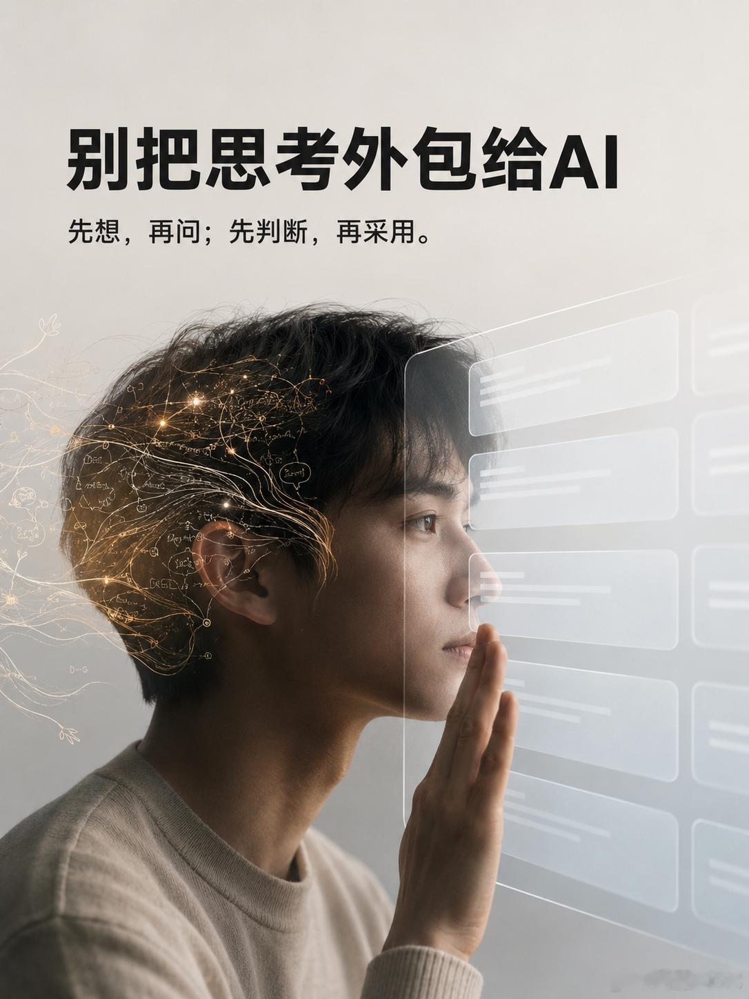 AI正在悄悄偷走你的思考能力真正危险的，不是AI越来越会思考，而是我们越来越习惯