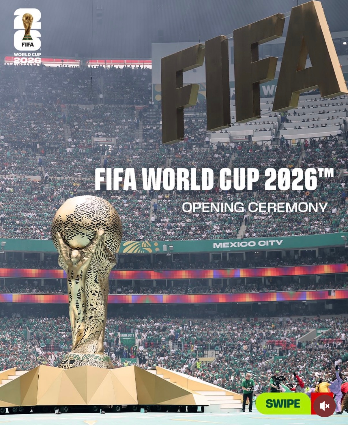 在墨西哥城举办的2026世界杯开幕式，由于美加墨现在的关系被川总带到了互相看不上