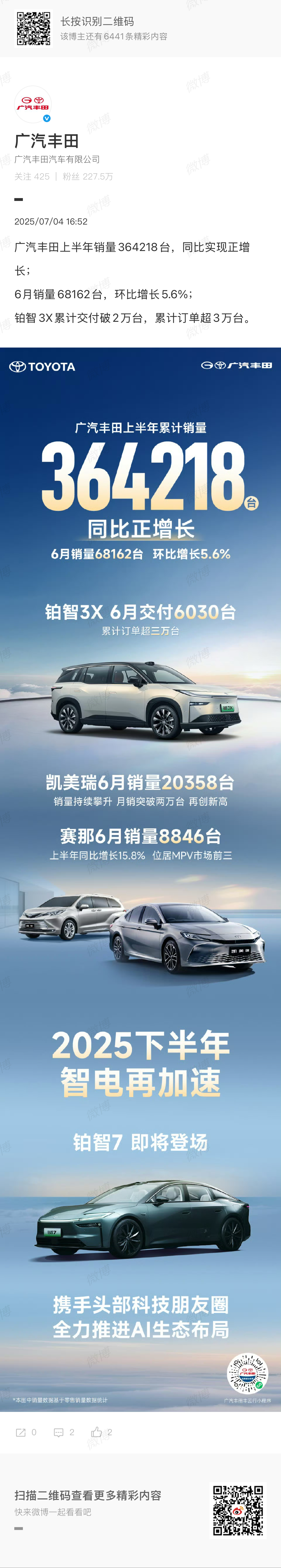 广丰在一系列正确举措带动下，销量回暖趋势明显。并且这可能只是中国市场趋于理性的缩