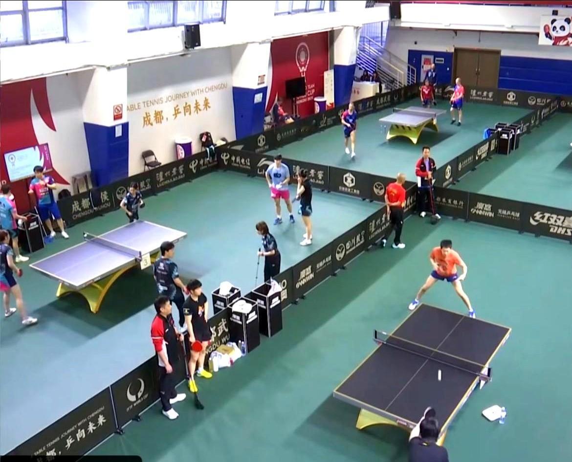 哥姐今天上混双啊！

这场中国对阵克罗地亚的混双比赛下午一点开始，莎头组合出战，