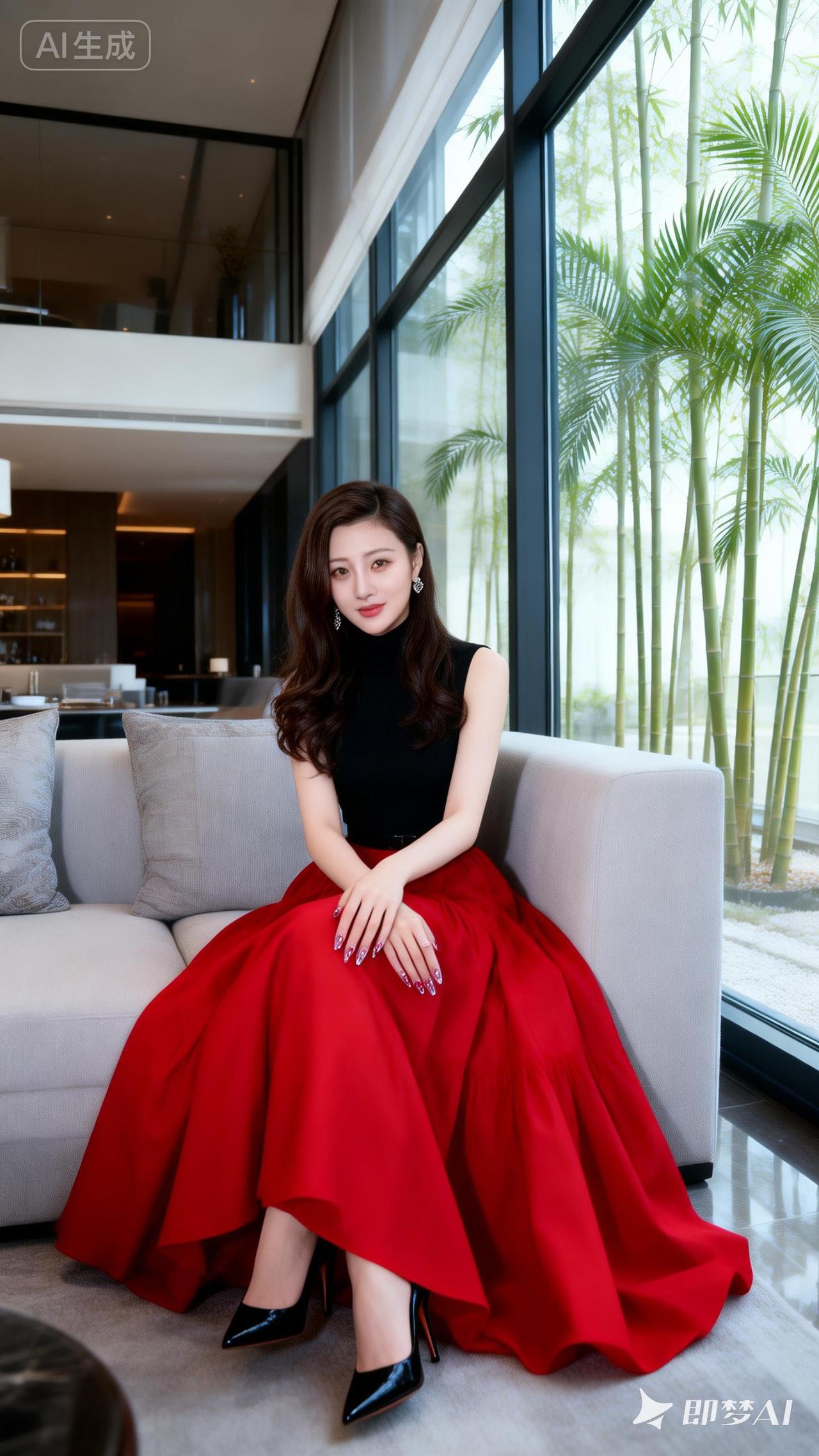 优雅红裙，都市时尚，尽显女性魅力！