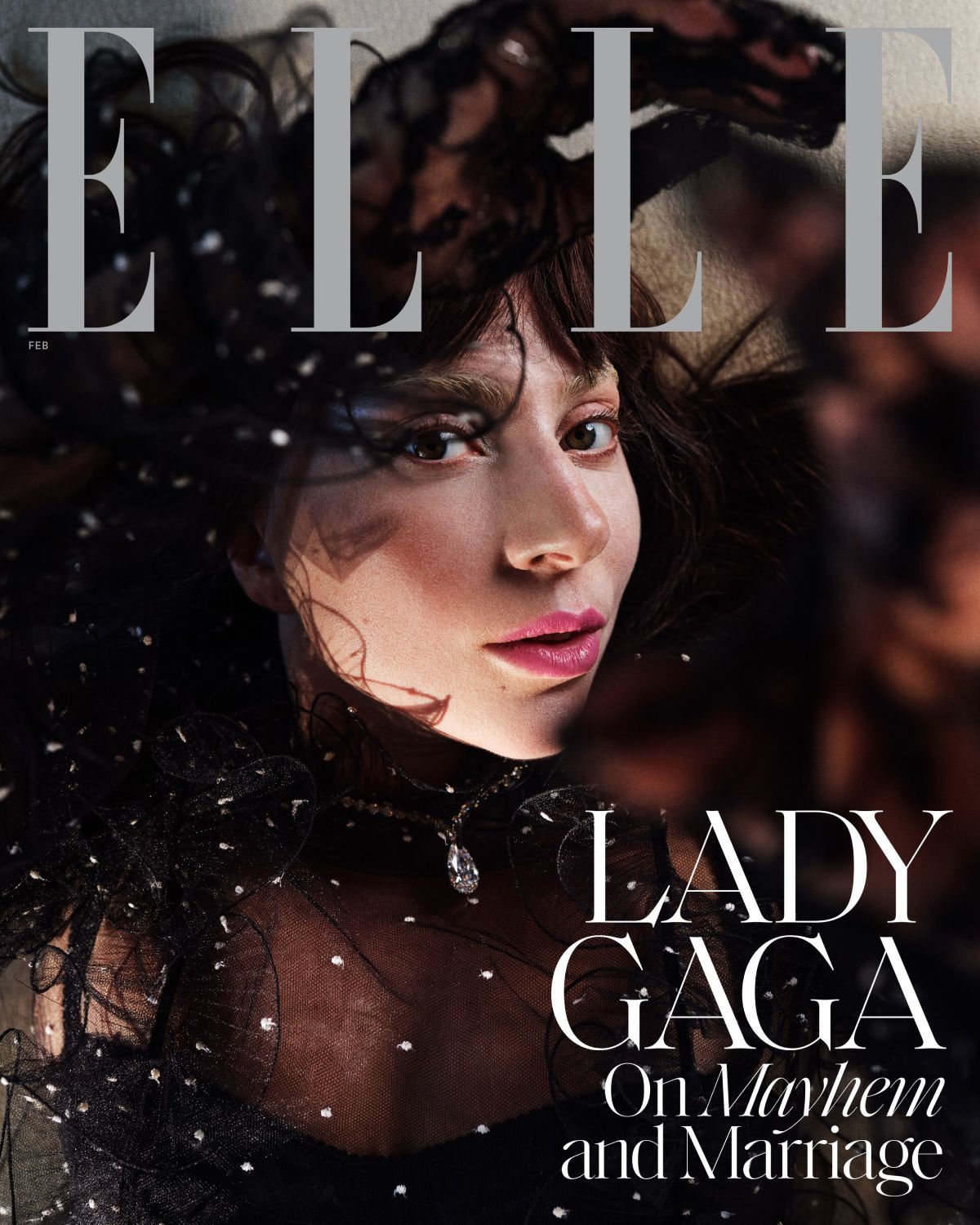 Lady Gaga 同时亮相美英ELLE 封面大片，美版二月刊，英版三月刊，身穿