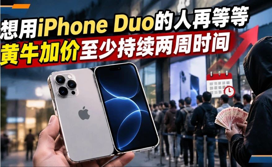 想用iPhone Duo的人再等等黄牛加价至少持续两周时间