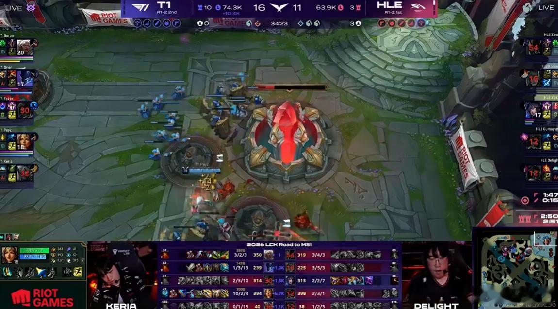 T1找机会和打团还是猛的 就是对线有点拉胯这把是guma给机会了T1翻盘HLEi