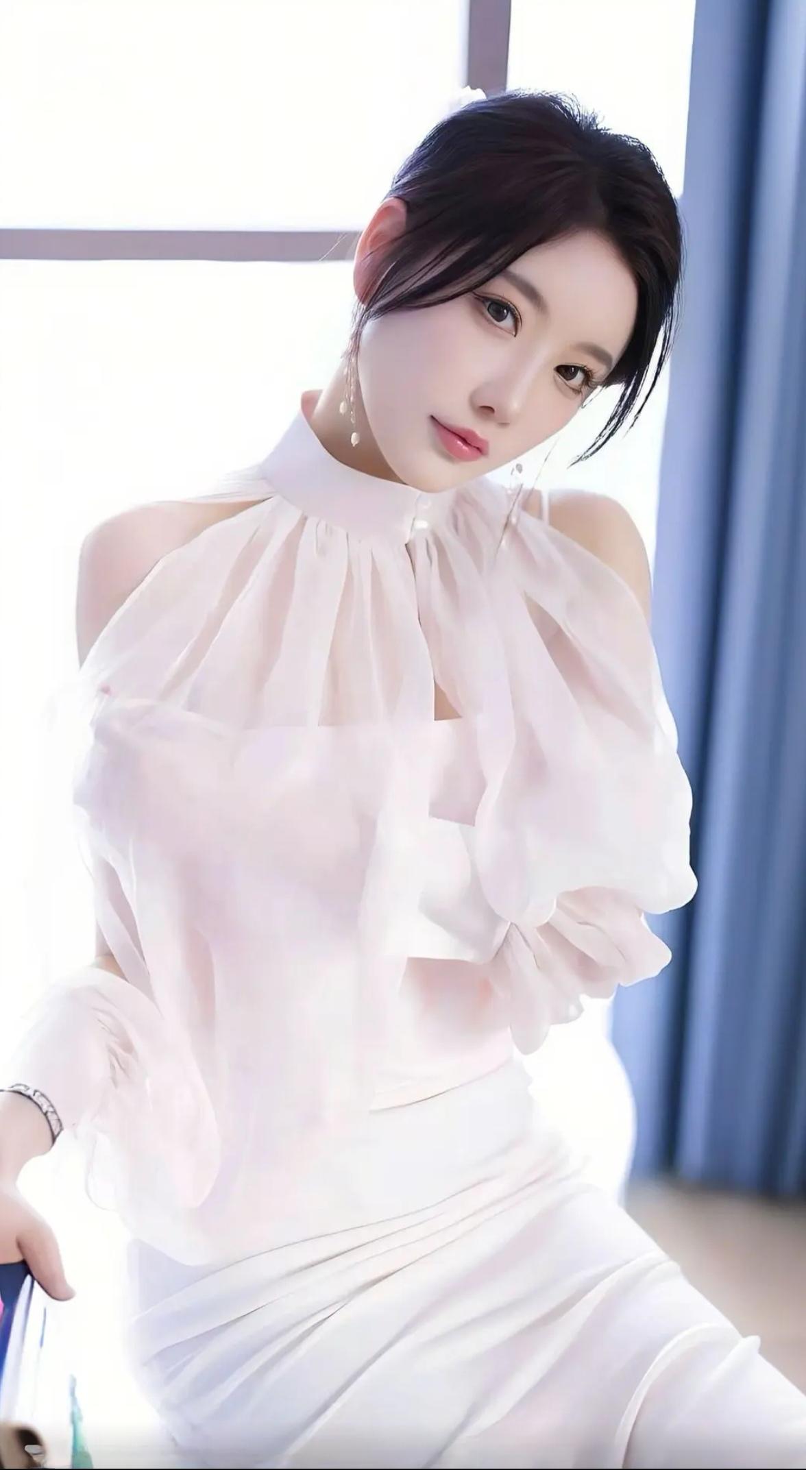 优雅白裙，温柔如水，气质满分！🌹✨