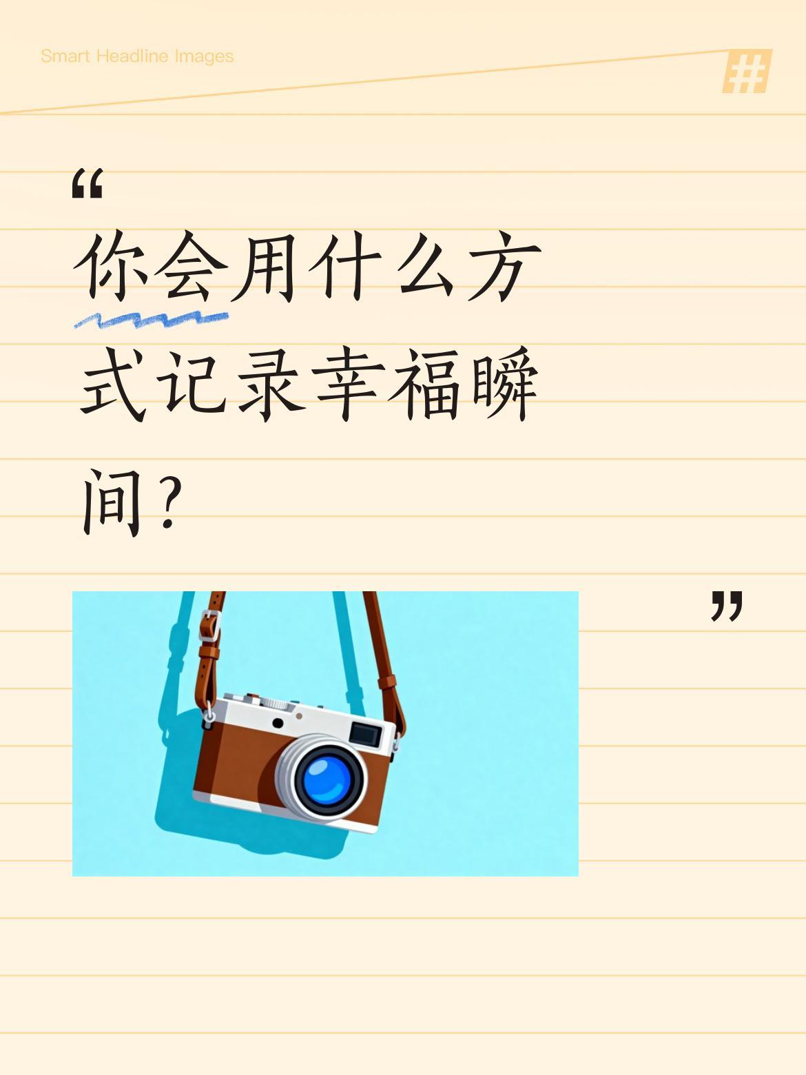 你会用什么方式记录幸福瞬间？
生活中的小确幸总在不经意间出现。有人说幸福是清晨的