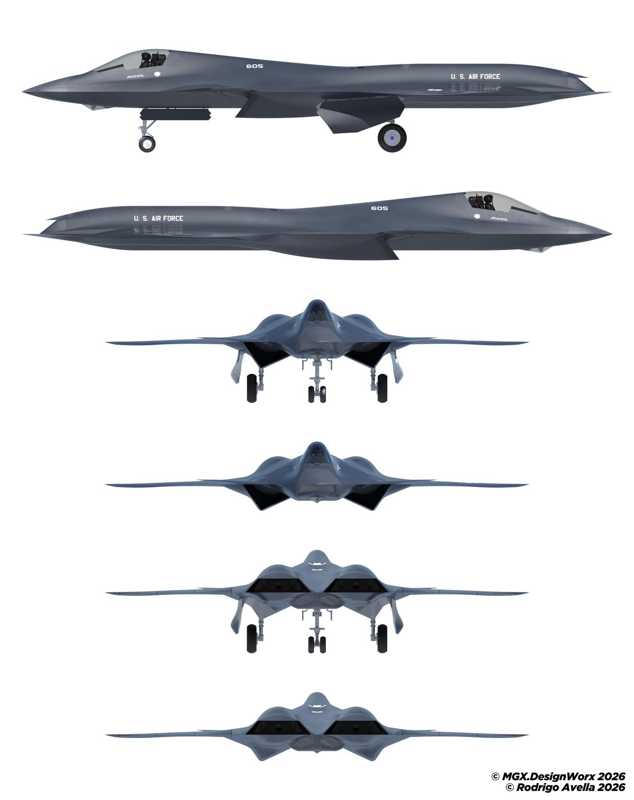 外国网友根据PPT设计的美国第六代战斗机。
