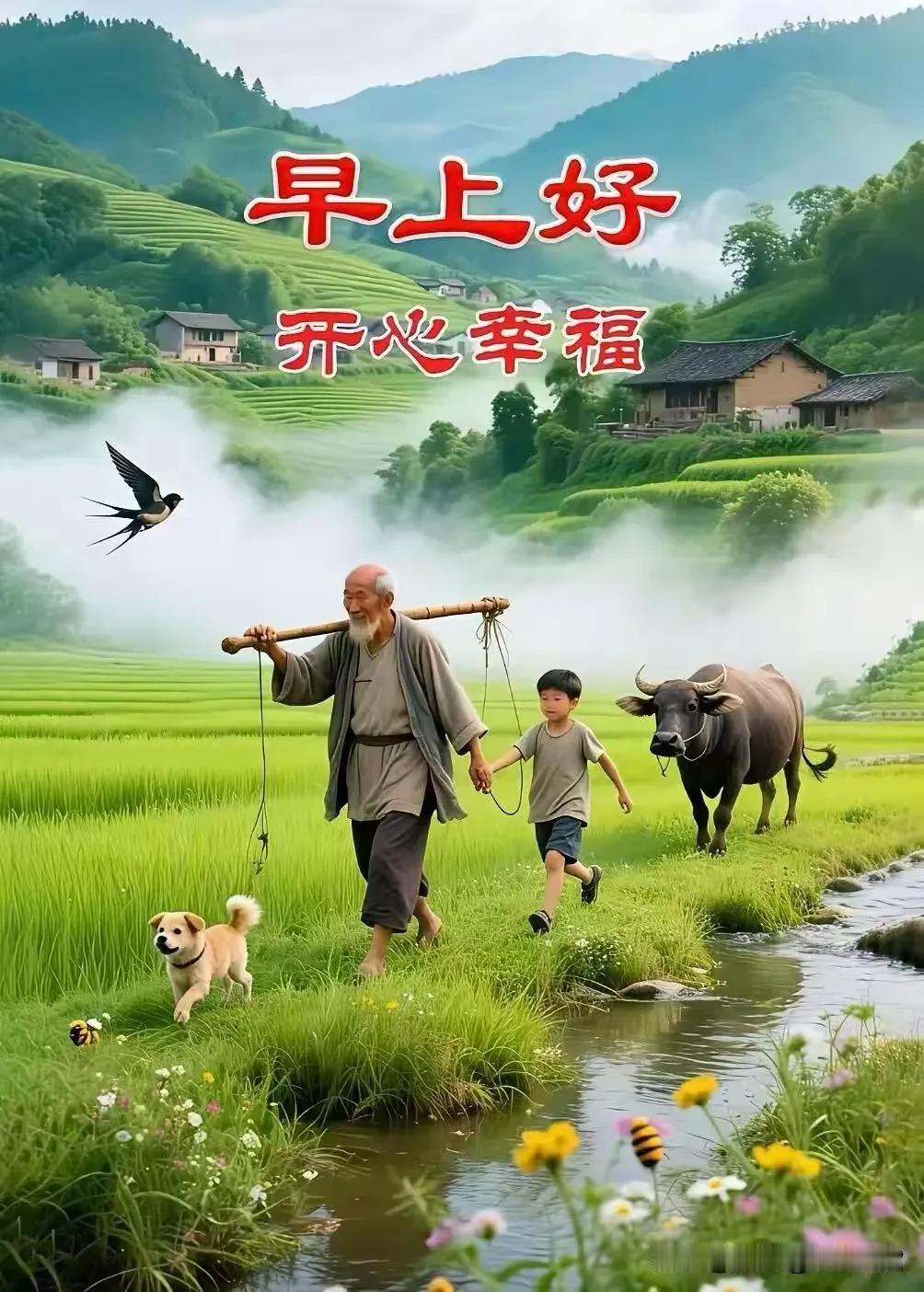 《五律·晨逢寄友》

晓起喜相逢，
温言藏寸衷。
朝夕传吉语，
寸念寄深衷。
相