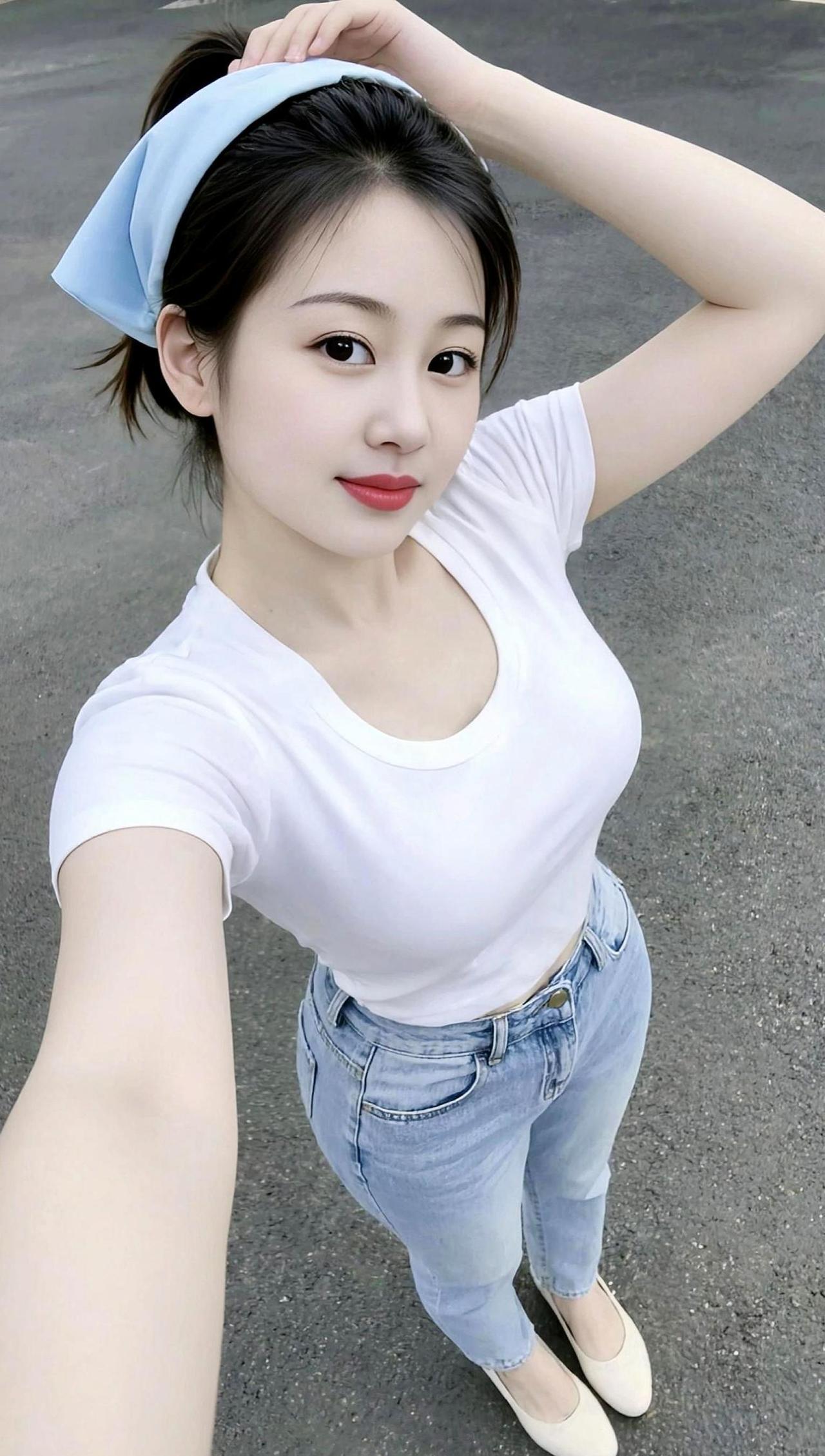 AI浅蓝系自拍 抖音ai创作 抖音玩法合伙人计划