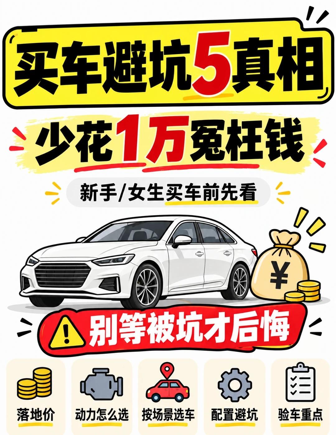 买车避坑5真相，少花1万冤枉钱！
姐妹们，是不是也有这种感觉：进4S店之前信心满