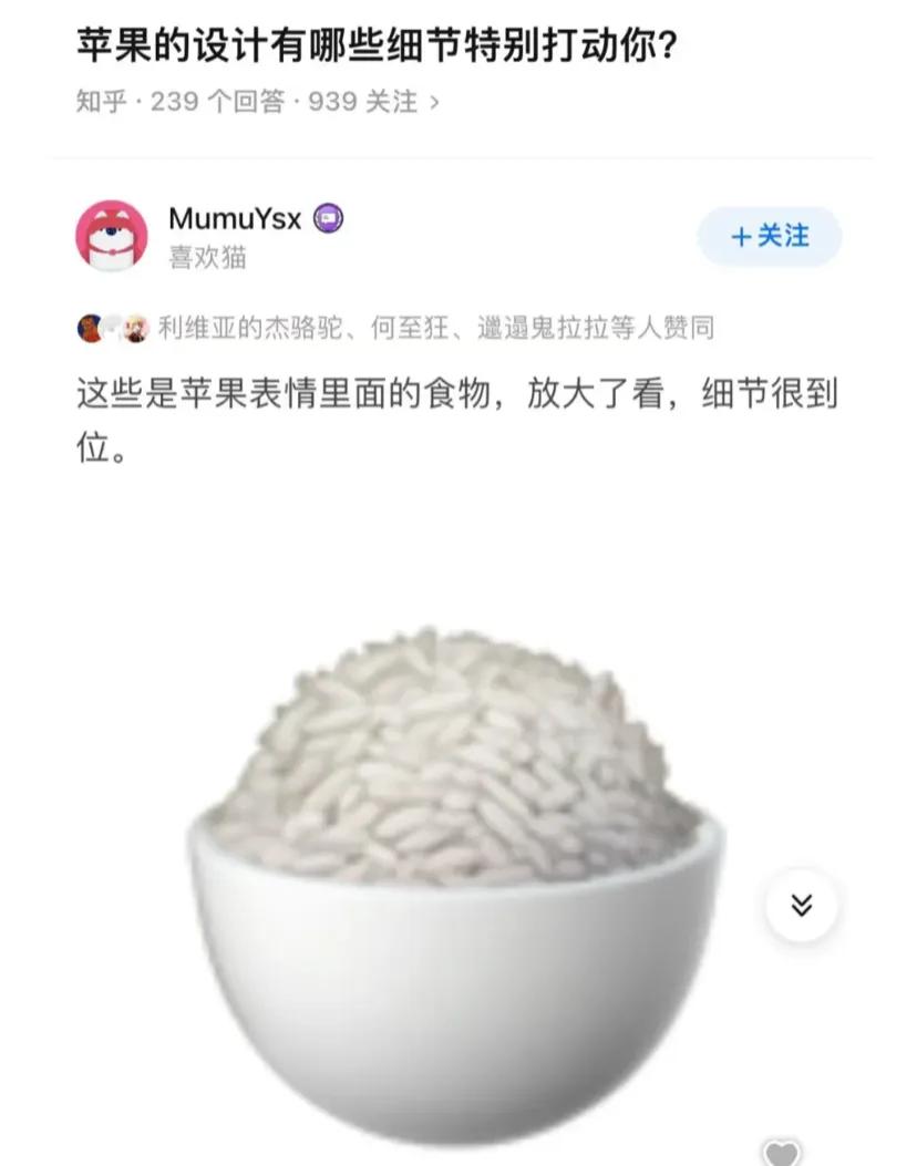 苹果真是恐怖的细节控，连emoji都拿捏住了放大看苹果emoji里的食物，细节真
