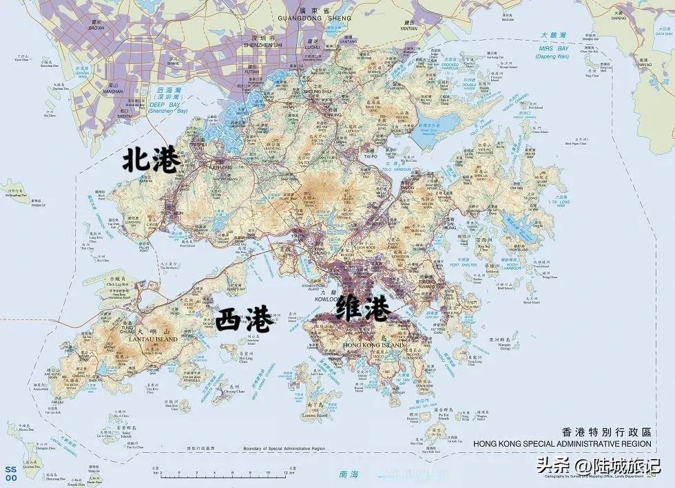 【中国香港:“香港维港、北港、西港”工程】:
①维港:全称“香港维多利亚港”，位