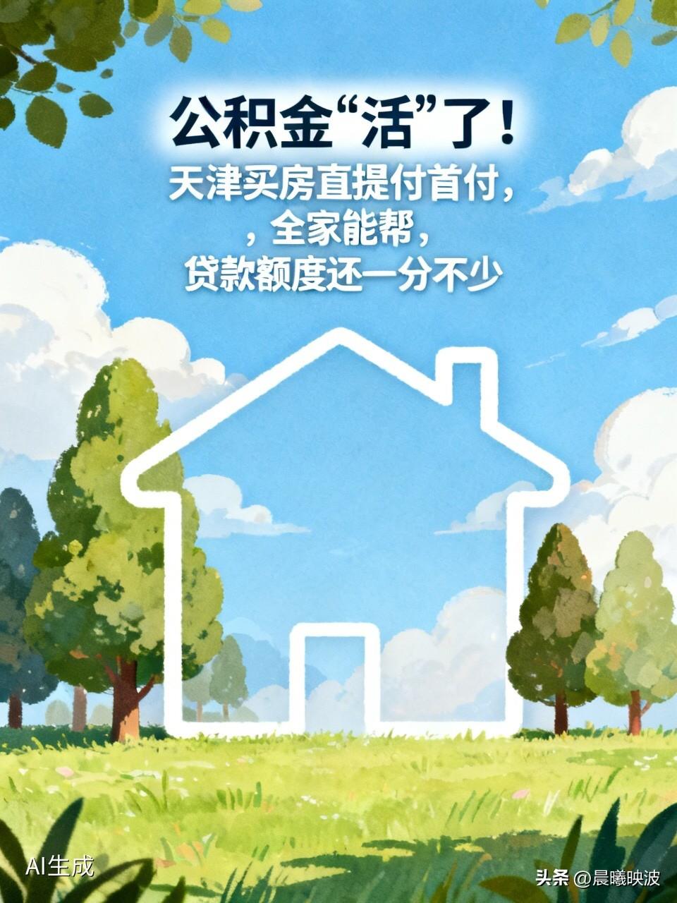 公积金“活”了！天津买房直提付首付，全家能帮，贷款额度还一分不少

  今天（6