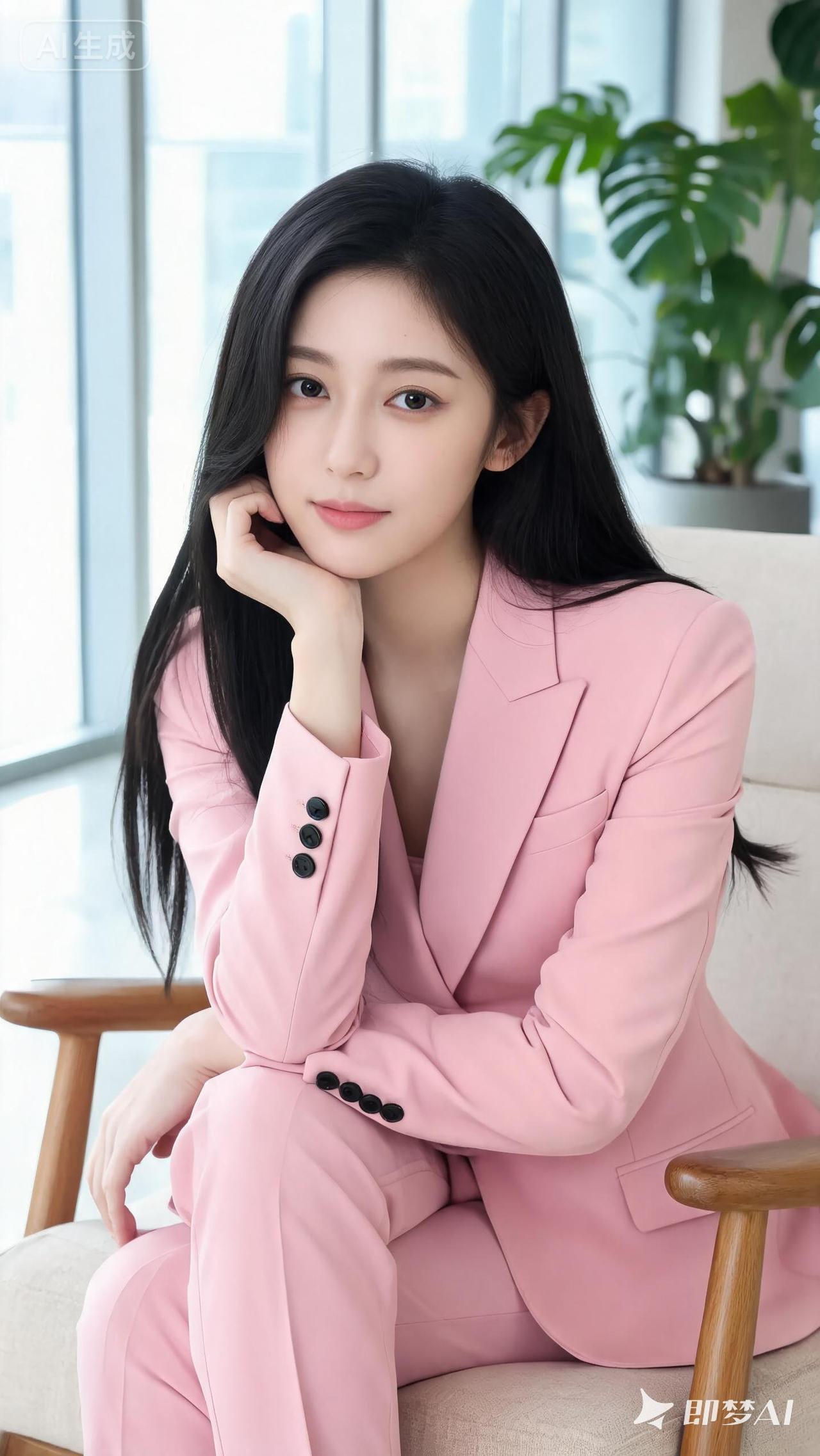 优雅粉西装，职场女性魅力满满！💄✨