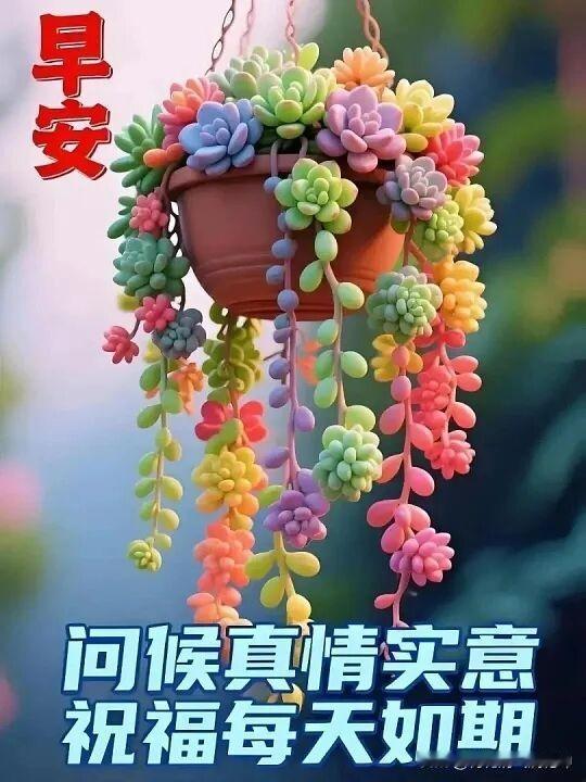 多肉的色彩真养眼，早安好心情！