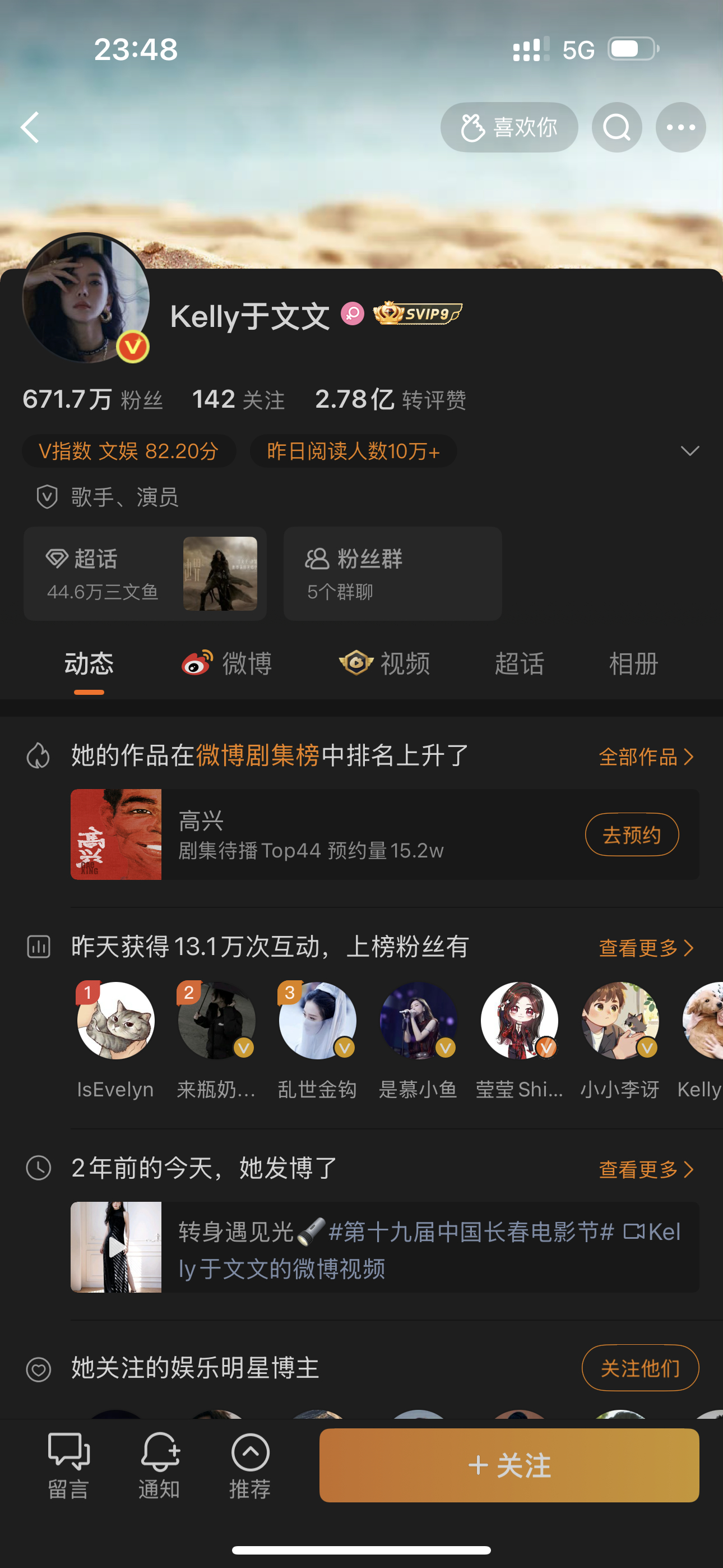 张月 于文文微博主页极致反差 ​​​