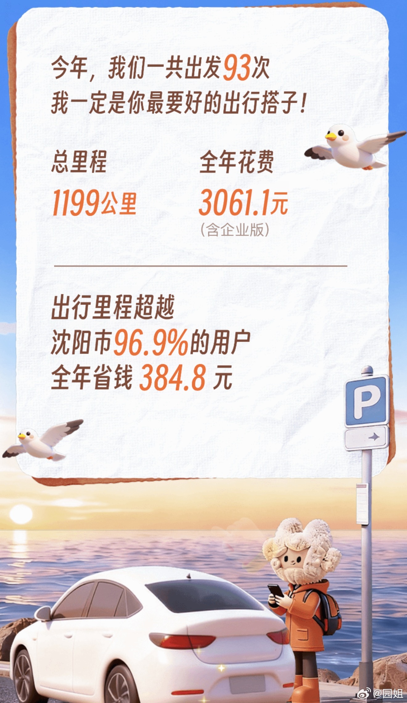 滴滴的年报出来了，这一年我打车1199km，这个数据应该不是很多吧？ 
