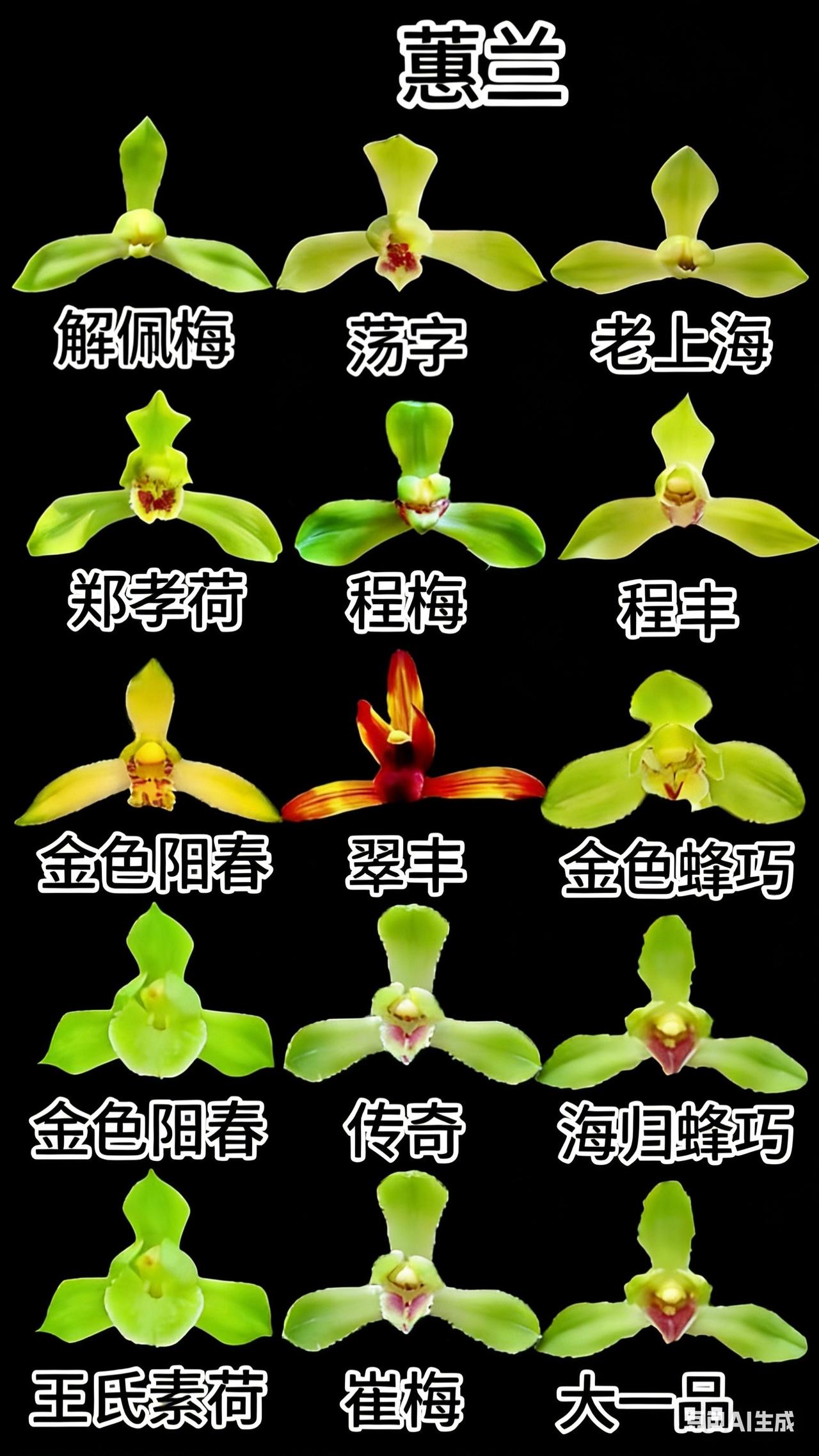 兰花老品种开品欣赏，你认识几种兰花 蕙兰老八种 兰花基地