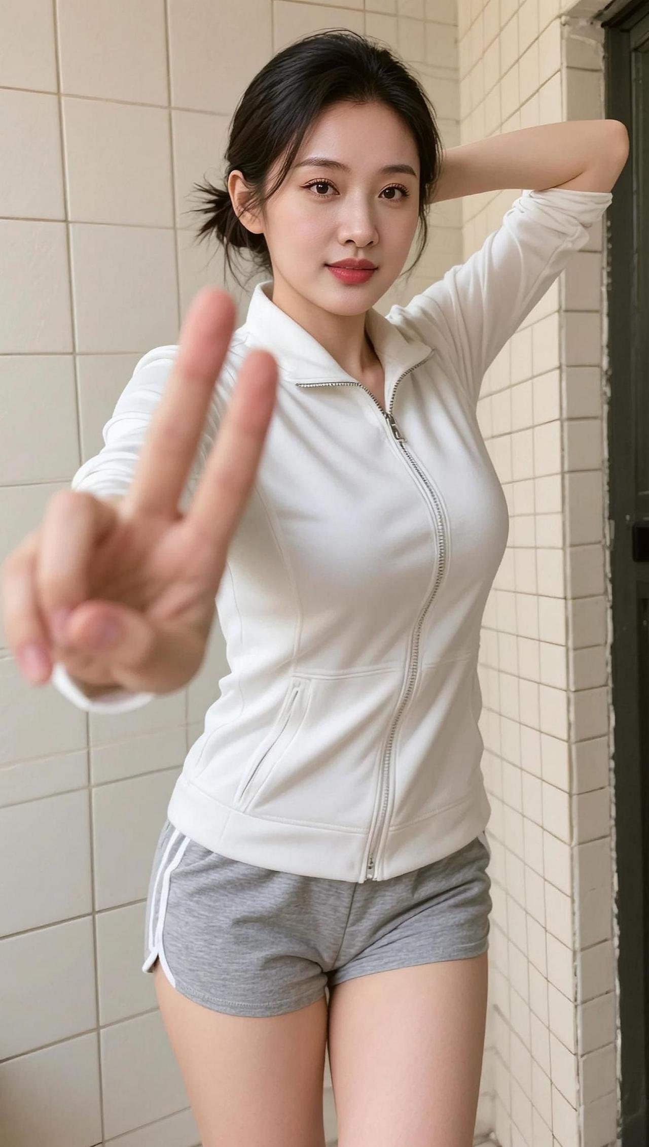 AI青春美体照 随变ai随便玩 神仙妆容 白衬衫搭配精致妆容 氧颜yangyan