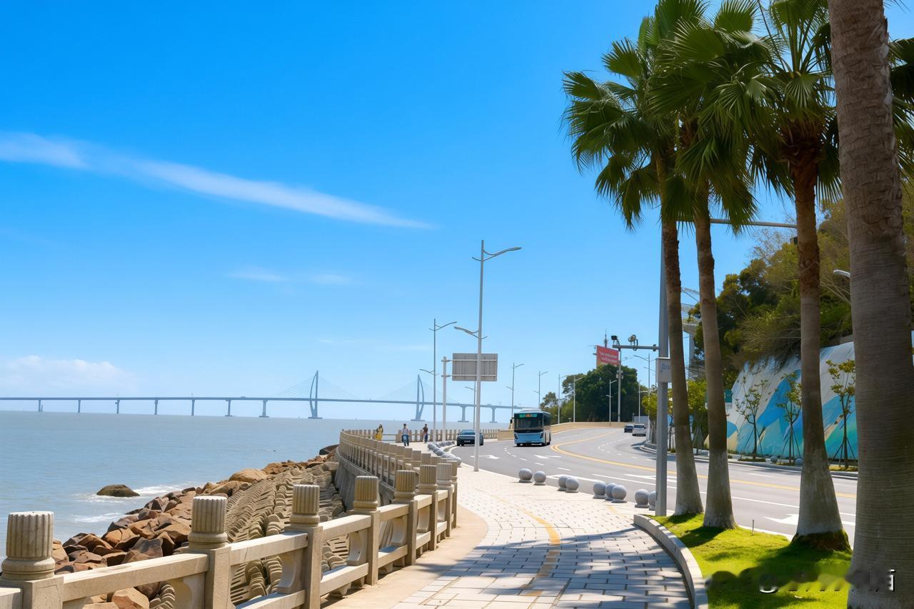 从渔女到日月贝，是情侣路的浪漫
   晴日高悬，于珠海逐风而行。沿着情侣路的海岸