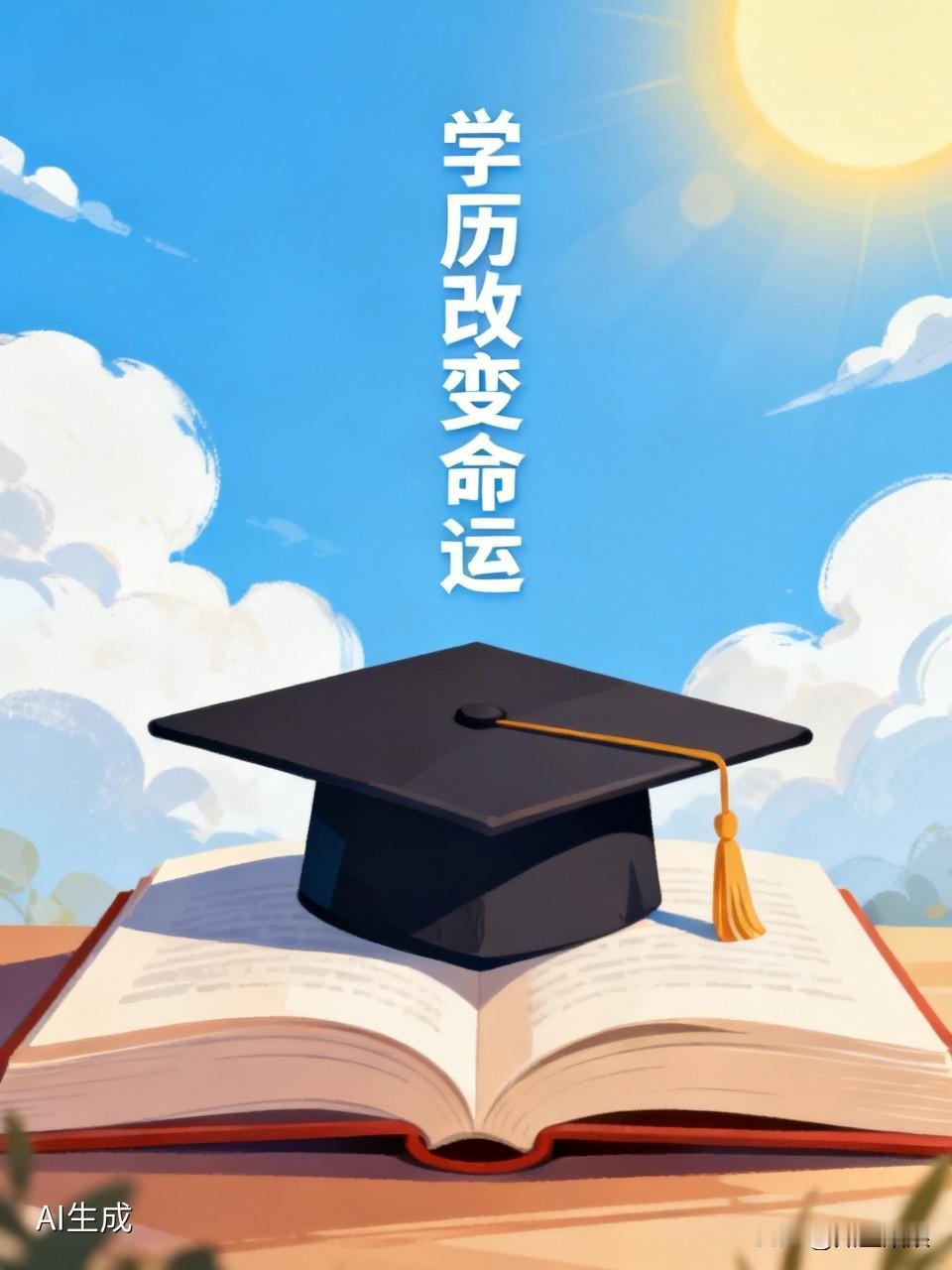 我认为是，我坚定认为学历是改变命运的最快方式。从小学到本科16年的投入，能换来进