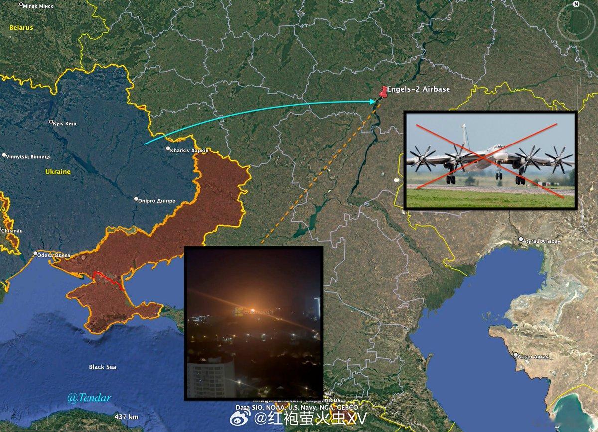 俄乌战争 泽连斯基说，乌克兰使用无人机袭击位于俄国萨拉托夫州的恩格斯空军基地，摧