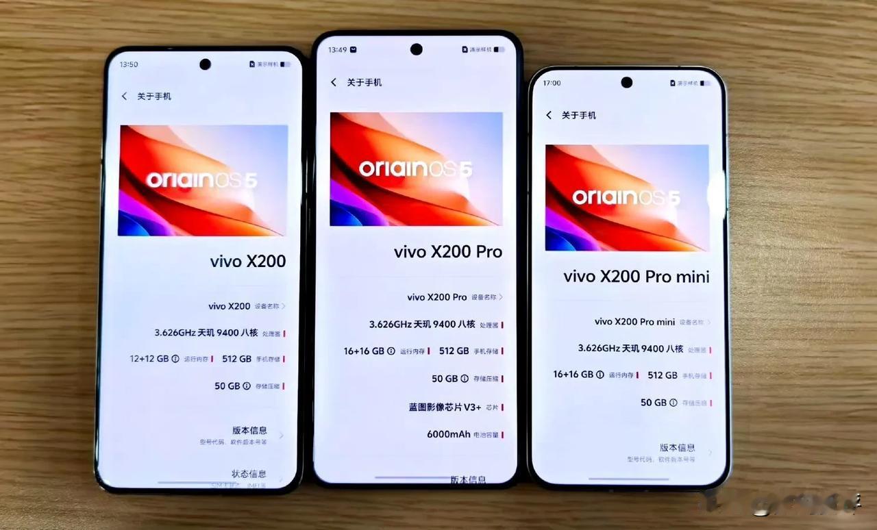 vivoX200系列的三款正面照[灵光一闪]

感觉小屏机边框最窄，Pro在中间