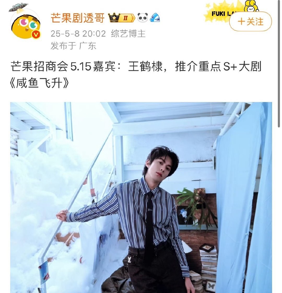芒果招商会推介重点S+大剧咸鱼飞升，王鹤棣排面🈶️ ​​​