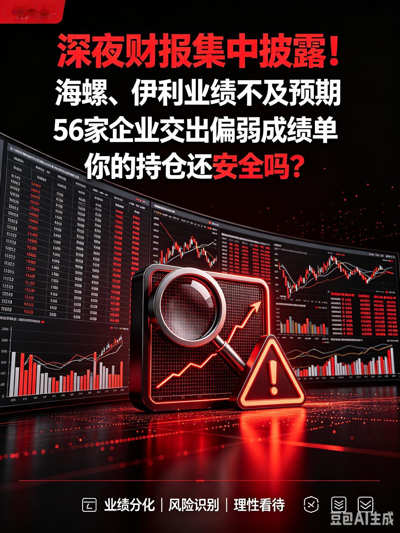深夜财报集中披露！海螺、伊利业绩不及预期，56家企业交出偏弱成绩单，你的持仓还安