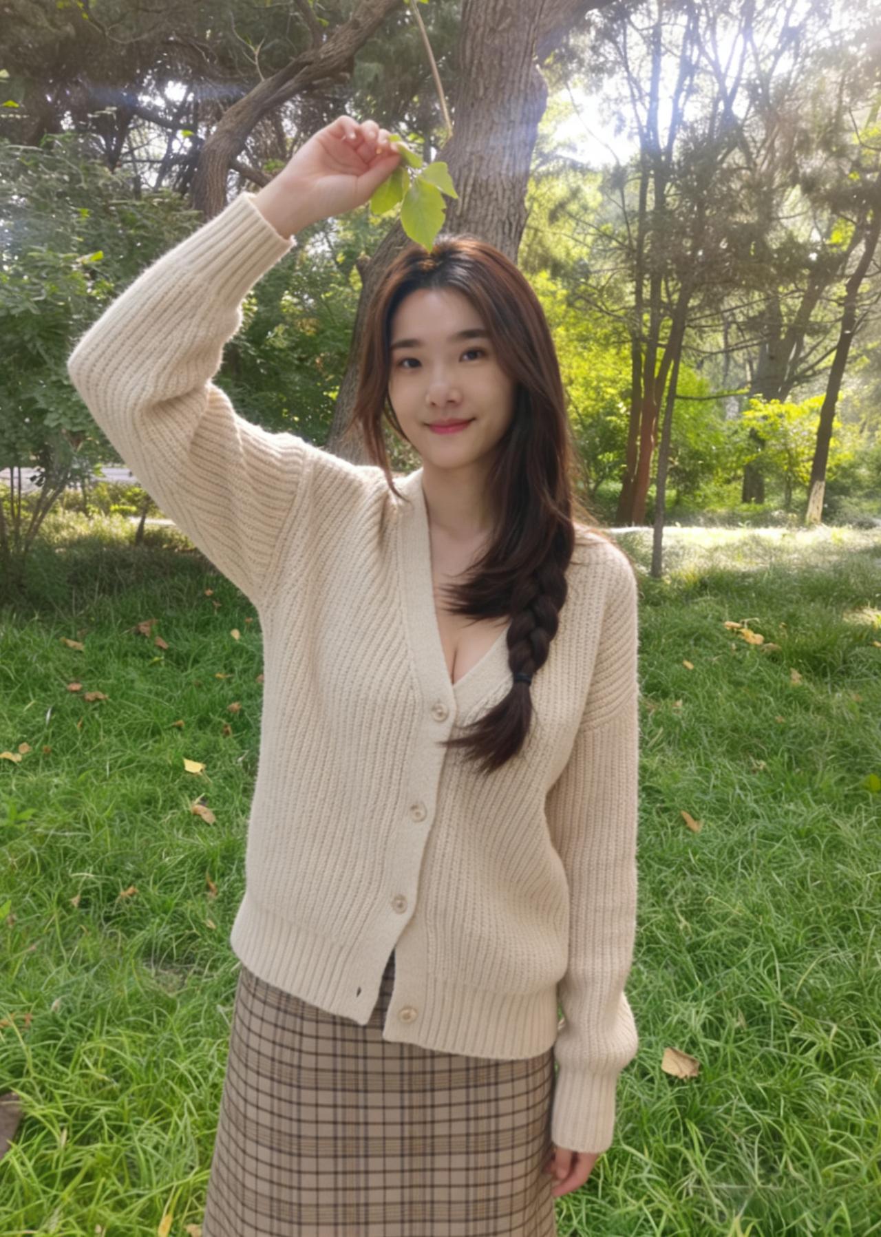 风把树叶递到掌心时
季节就轻得像一根棉线
织进米白开衫的纹路里
松垮的纽扣咬着午