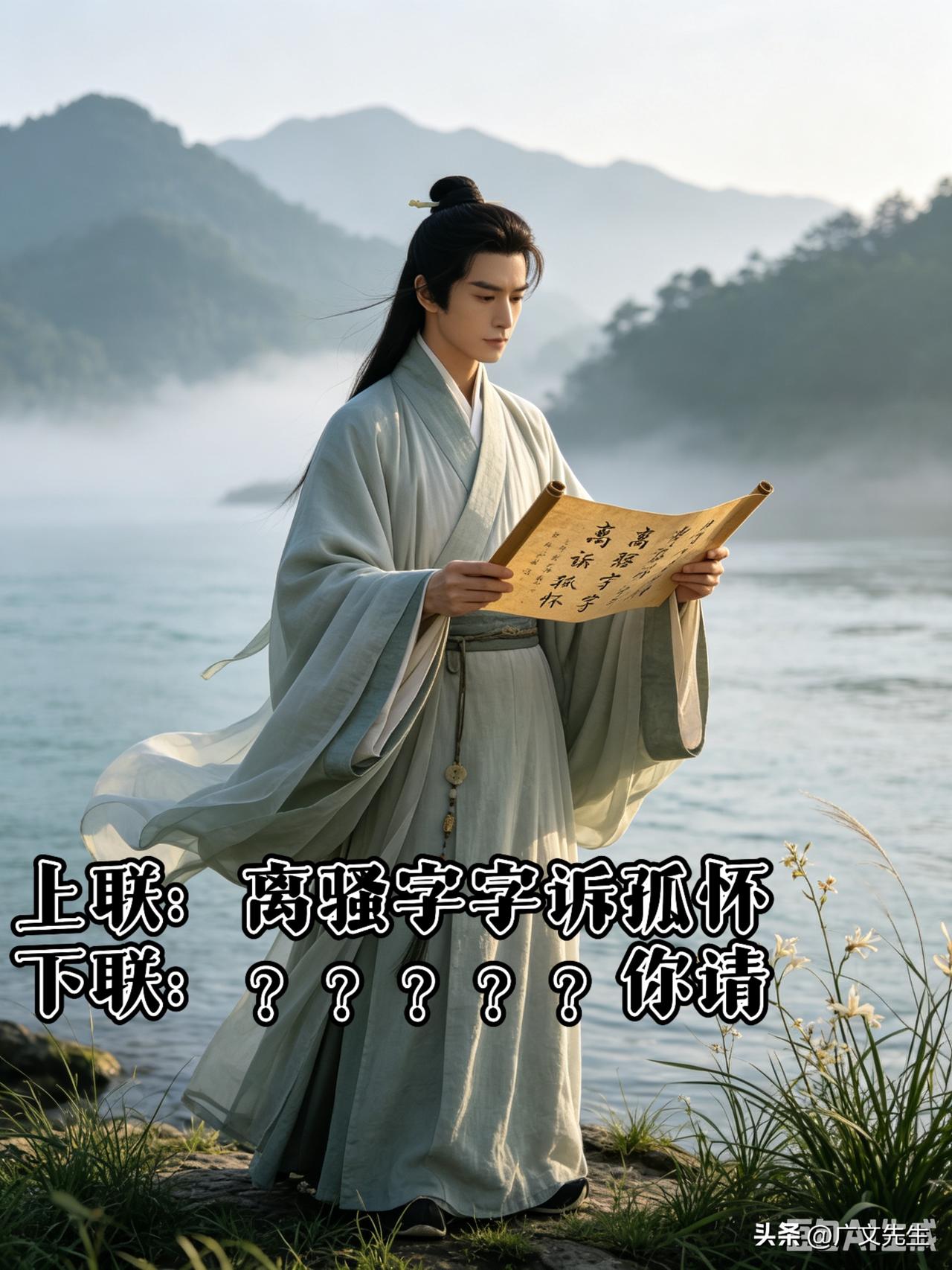 带书名的双关上联，读懂的都有故事

上联：离骚字字诉孤怀
下联：？？？？？你请