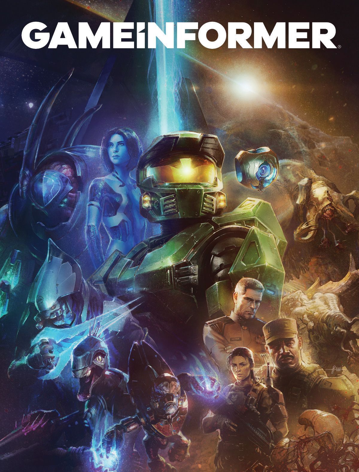 光环 《GameInformer》最新封面图放出，为《光环》系列25周年主题的特