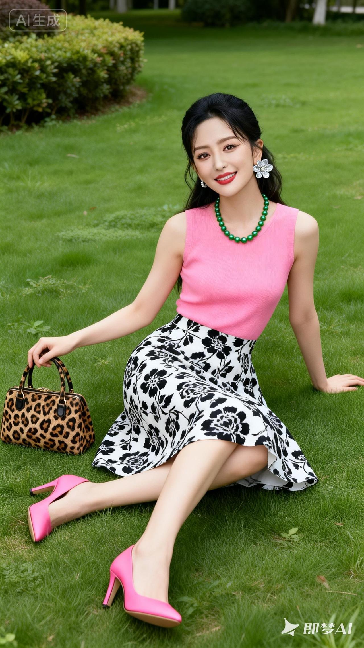 夏日穿搭指南🌞 | 粉色上衣+印花裙，清新又时尚！