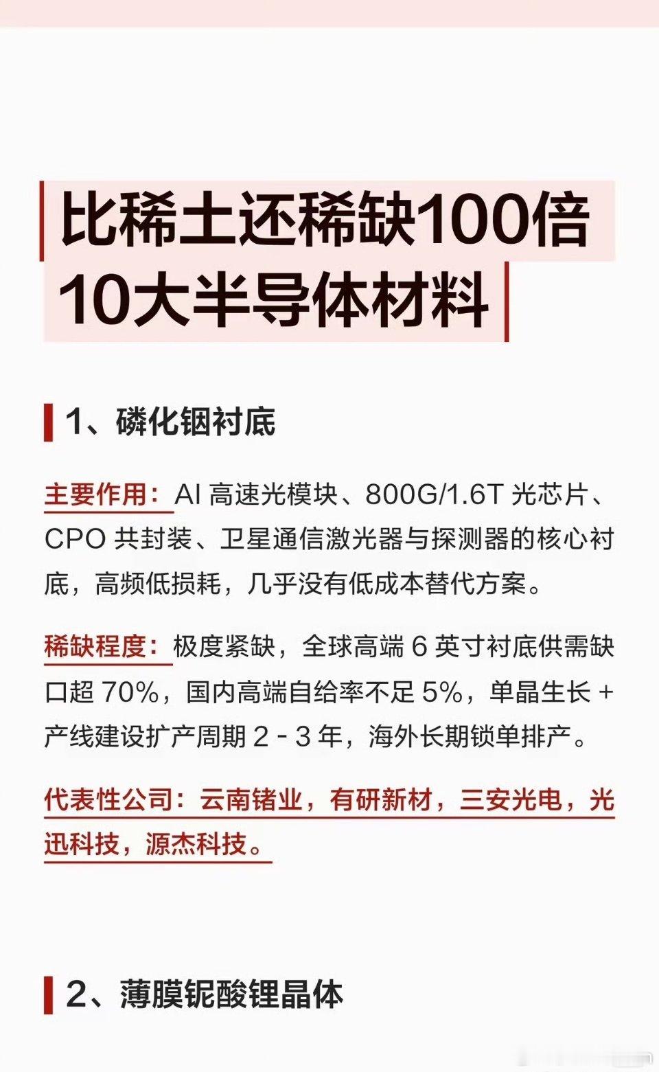 算力时代的硬底牌：比稀土更稀缺！十大核心紧缺半导体材料全产业链梳理当下AI算力革
