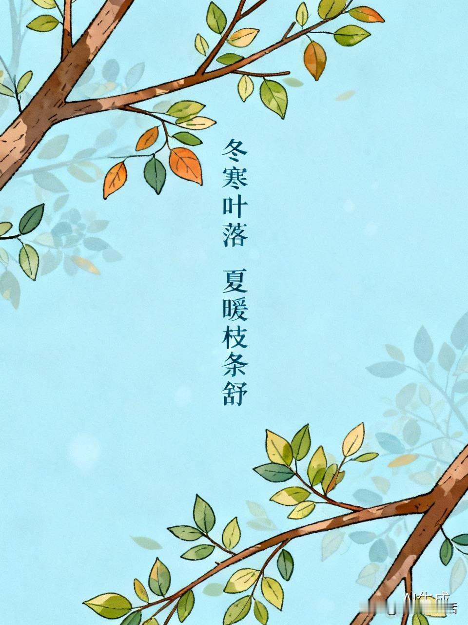 上联：冬寒枯叶落，求下联夏暖枝条舒！