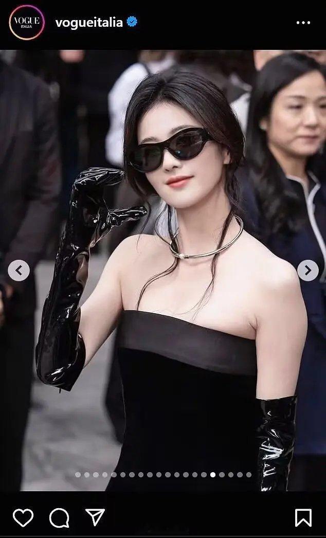 白鹿这回阿玛尼秀竟然真的大出圈了，成为本次时装周登上Vogue 意大利的唯一东方