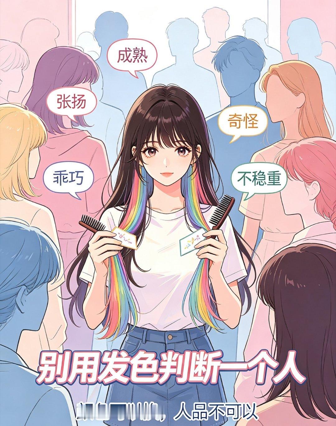 发色从不是定义一个人的标准发色只是一种选择。它可以是心情、是风格、是尝试，却不应