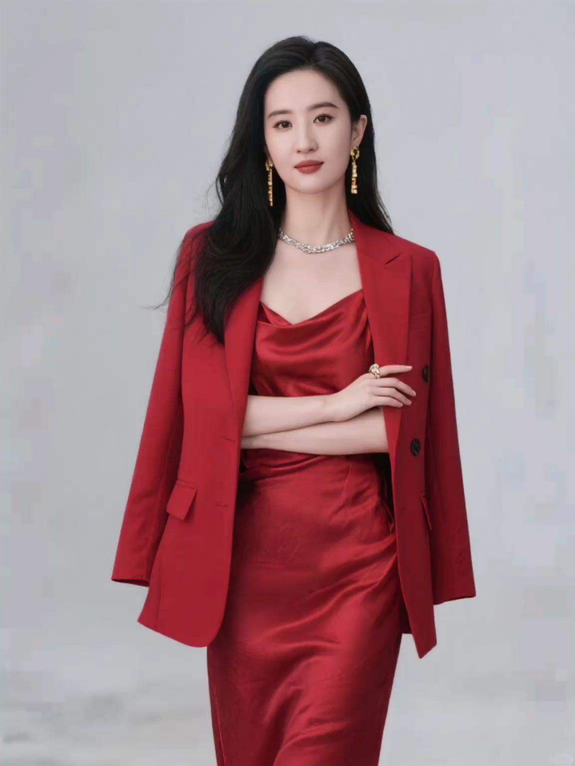 刘亦菲红色造型惊艳绝伦气质优雅让人眼前一亮女明星 明星 刘亦菲